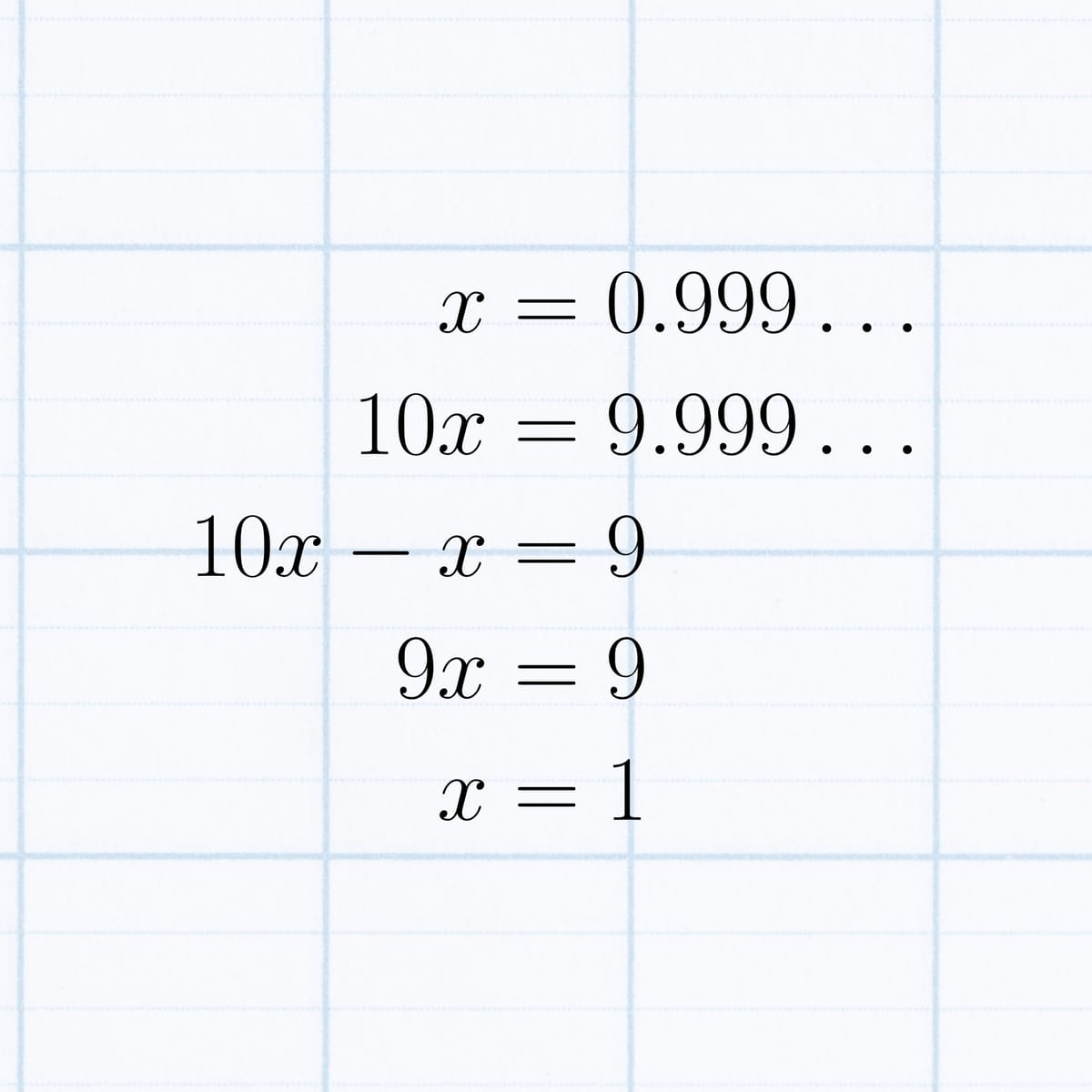 ทำไมเราถึงไม่ควรพิสูจน์ว่า 0.999… = 1 ด้วยการคูณ 10 แล้วเอาไปลบ
